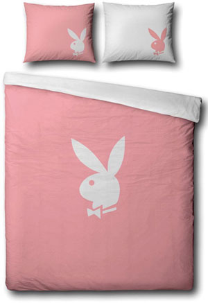 Playboy Bedding - Classic Pink Playboy Duvet Cover For Single Bed